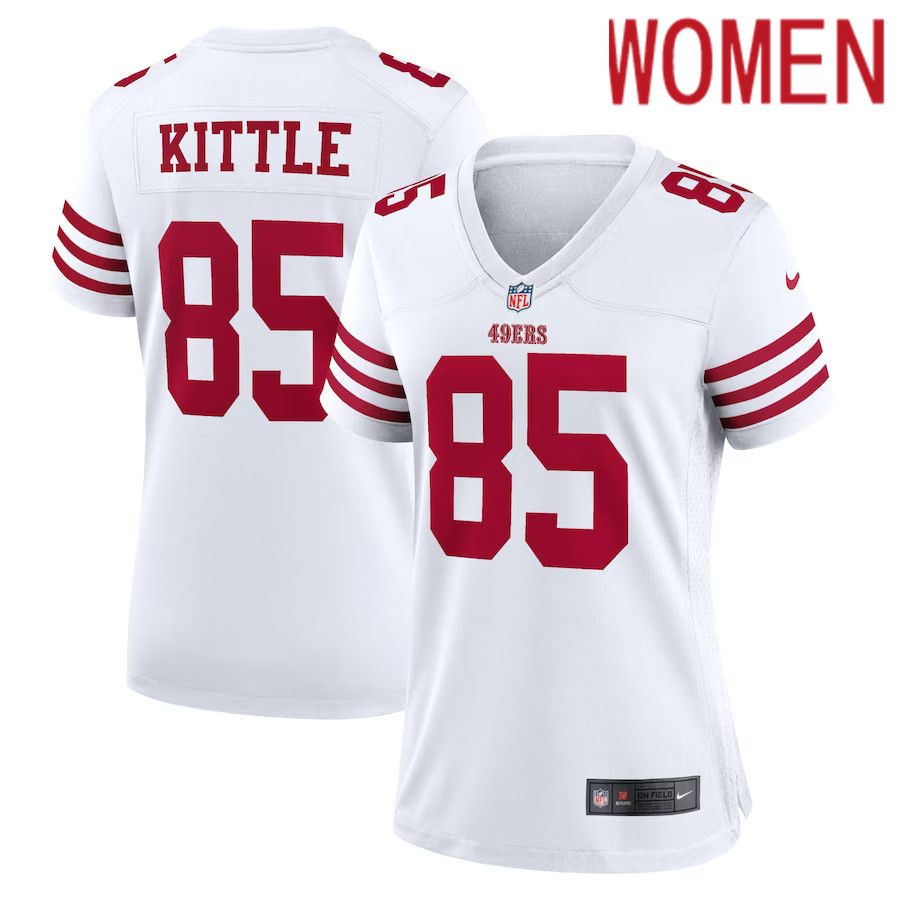 Women San Francisco 49ers #85 George Kittle Nike White Game Player NFL Jersey->women nfl jersey->Women Jersey